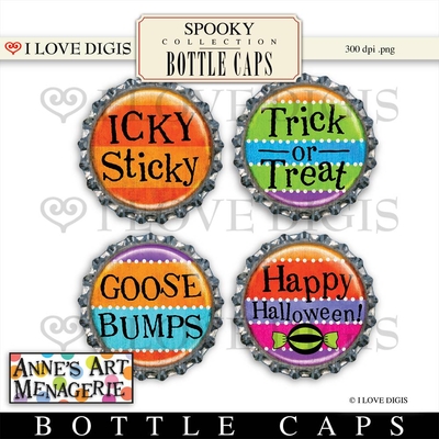 Spooky Bottle Caps #3 Halloween