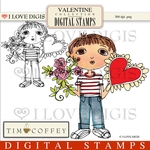 Valentine Boy Digital Stamps
