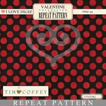 Valentine Digital Repeat Pattern #11 Red Dots