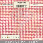 Valentine Digital Repeat Pattern #14 Hounds-tooth Pink